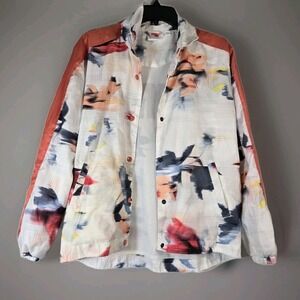 Puma Windbreaker Track Jacket Pink Button Up Jacket Womens SMALL